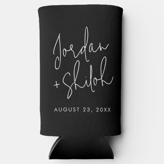 Aangepaste kalligrafie bruiloft te hebben en te ho seltzer blikjeskoeler (Voorkant)