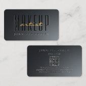 Aangepaste kalligrafie Gold Script Make-up Artist Visitekaartje (Voorkant / Achterkant)