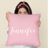 Aangepaste kalligrafie Jennifer Name Design Pink Kussen