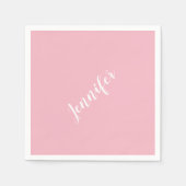Aangepaste kalligrafie Jennifer Name Design Pink Servetten (Voorkant)