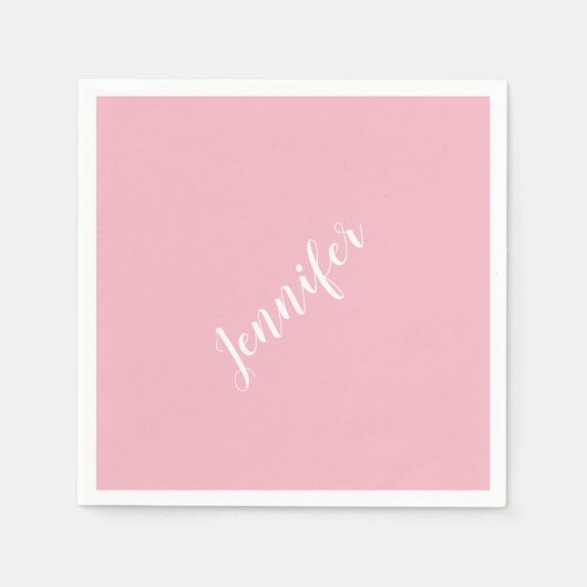 Aangepaste kalligrafie Jennifer Name Design Pink Servetten (Voorkant)
