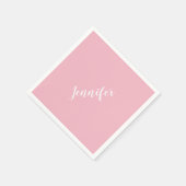 Aangepaste kalligrafie Jennifer Name Design Pink Servetten (Hoek)