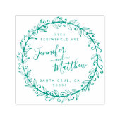 Aangepaste kalligrafie krans bruiloft retour adres zelfinktende stempel (Design)