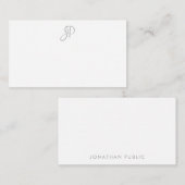 Aangepaste kalligrafie Monogrammen minimalistische Notitiekaartje (Voorkant / Achterkant)