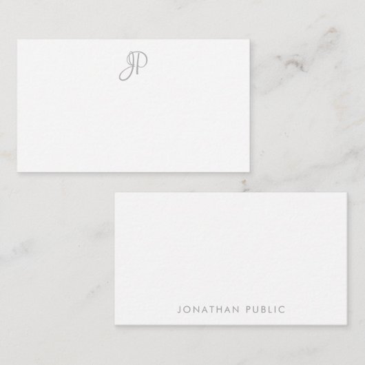 Aangepaste kalligrafie Monogrammen minimalistische Notitiekaartje (Voorkant / Achterkant)