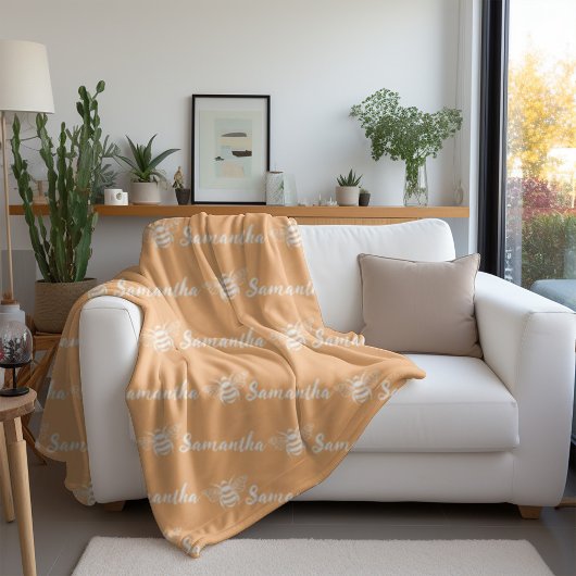 Aangepaste kalligrafie naam fleece deken