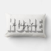 Aangepaste kalligrafie naam Home wit grijs zwart Kussen (Voorkant)