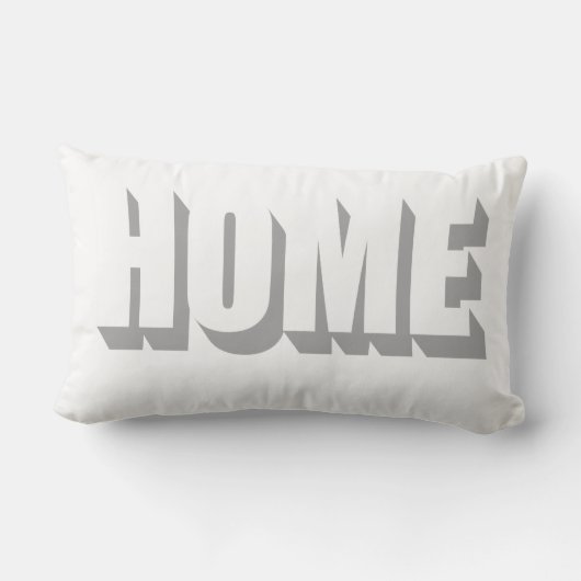 Aangepaste kalligrafie naam Thuis wit grijs zwart Kussen (Achterkant)