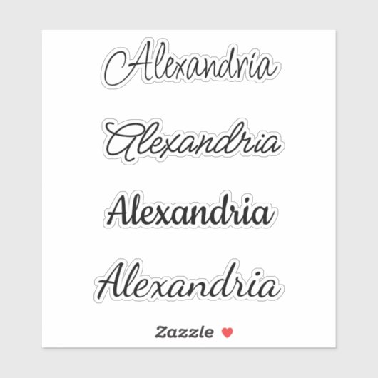 Aangepaste kalligrafie naam waterdicht sticker (Vel)