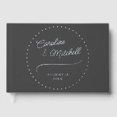 Aangepaste kalligrafie Paar Namen Initialen Zilver Gastenboek (Voorkant)