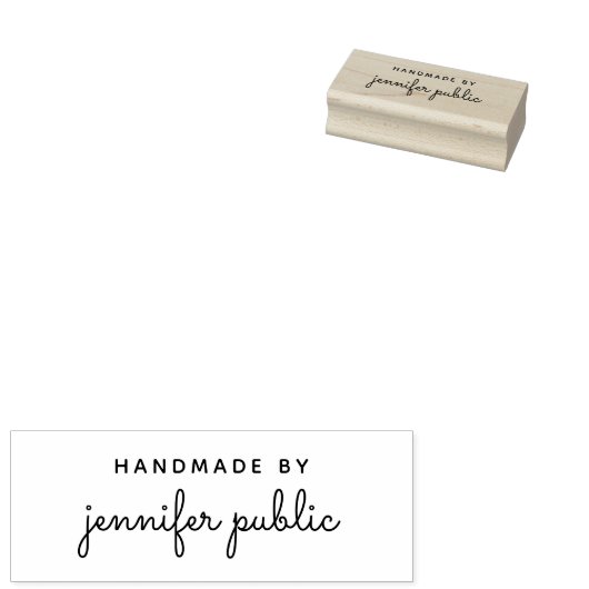 Aangepaste Kalligrafie Script Naam Sjabloon Handge Rubberstempel (Gestempeld)