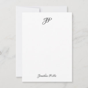 Aangepaste kalligrafie tekst Elegant monogram Notitiekaartje