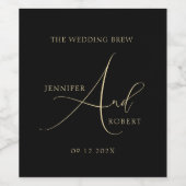 Aangepaste kalligrafie voor weddenschappen wijn etiket (Enkel label)