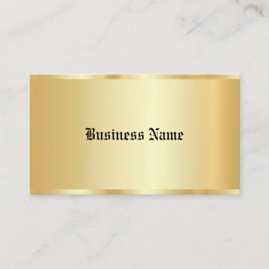 Aangepaste kalligrafiescript Faux Gold Glam Sjablo Visitekaartje (Voorkant)