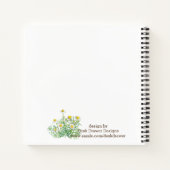 Aangepaste  kamillebloemen Faux Jute Burlap Notitieboek (Achterkant)