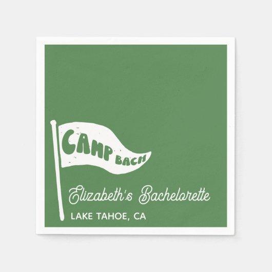Aangepaste Kamp Bach Bachelorette Kamp Vlag Servet (Voorkant)