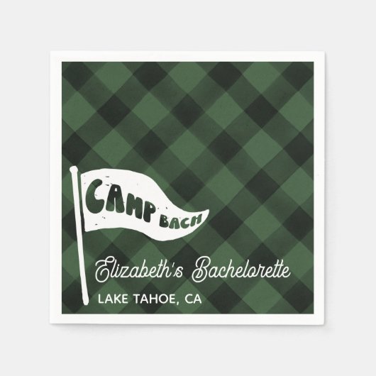 Aangepaste Kamp Bach Flanel Bachelorette Kamp Vlag Servet (Voorkant)