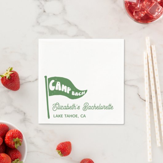 Aangepaste Kamp Bach vrijgezellenfeest vlag Servet (Insitu)