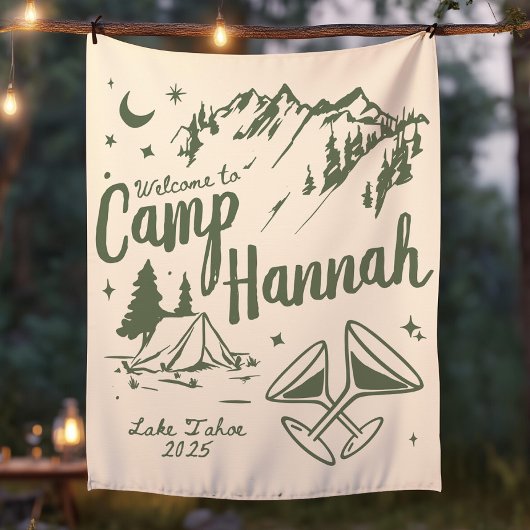 Aangepaste Kamp Bachelorette Banner Grote Kamp Bru Wandkleed