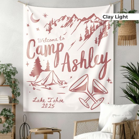 Aangepaste Kamp Bachelorette Banner Grote Kamp Bru Wandkleed