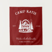 Aangepaste Kamp Bachelorette Feest Camping Bruids- Wandkleed (Voorkant)