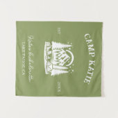 Aangepaste Kamp Bachelorette Feest Camping Bruids- Wandkleed (Voorkant (horizontaal))