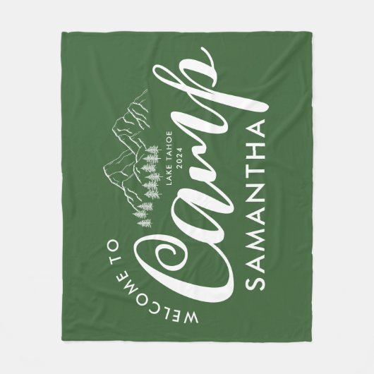 Aangepaste Kamp Bachelorette Feest Moderne Landeli Fleece Deken (Voorkant)