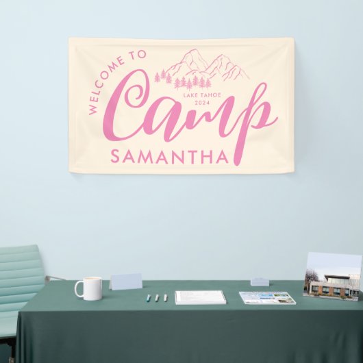 Aangepaste Kamp Bachelorette Feest Moderne Landeli Spandoek (Beurs)