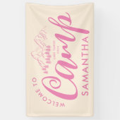 Aangepaste Kamp Bachelorette Feest Moderne Landeli Spandoek (Verticaal)