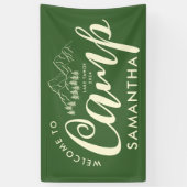 Aangepaste Kamp Bachelorette Feest Moderne Rustiek Spandoek (Verticaal)