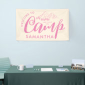 Aangepaste Kamp Bachelorette Feest Moderne Rustiek Spandoek (Beurs)