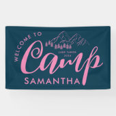 Aangepaste Kamp Bachelorette Feest Moderne Rustiek Spandoek (Horizontaal)