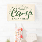 Aangepaste Kamp Bachelorette Feest Moderne Rustiek Spandoek (Insitu)