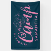 Aangepaste Kamp Bachelorette Feestje Moderne Lande Spandoek (Verticaal)