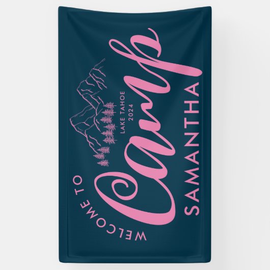 Aangepaste Kamp Bachelorette Feestje Moderne Lande Spandoek (Verticaal)