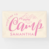 Aangepaste kamp bachelorette-feestje moderne rusti spandoek (Horizontaal)