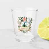 Aangepaste Kamp Bruid Bachelorette Weekend Shot Glas (Voorkant)