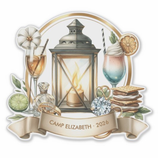 Aangepaste Kamp Bruid Pride Bachelorette Weekend Sticker (Voorkant)
