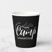 Aangepaste Kamp Verloofde Feestje Modern Rustiek Papieren Bekers (Voorkant)