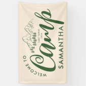 Aangepaste Kamp Verloofde Feestje Modern Rustiek W Spandoek (Verticaal)