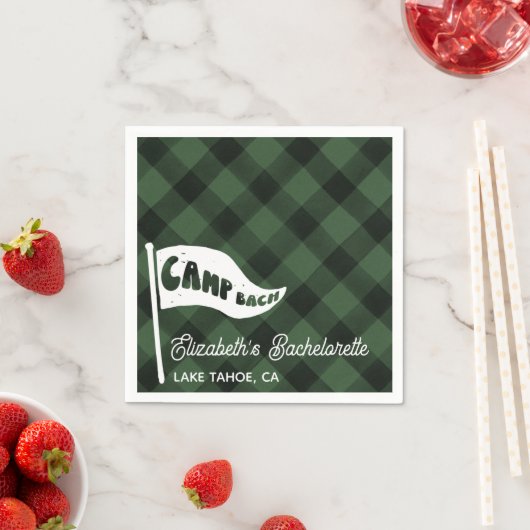 Aangepaste kampeer Bach Flanel Bachelorette Kampee Servet (Insitu)