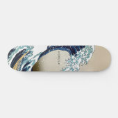 Aangepaste kanagawa-tekst met grote golven terugge persoonlijk skateboard (Horizontaal)