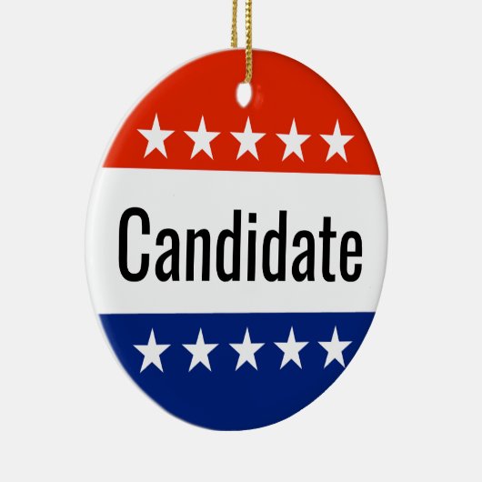 Aangepaste kandidaat-campagne 2024 Verkiezing Keramisch Ornament (Rechts)