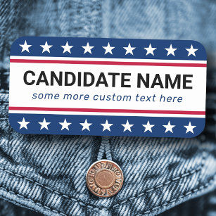 Aangepaste kandidaat-naam politieke campagne naam  naamplaatje