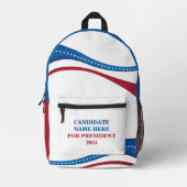 Aangepaste kandidaat voor President 2024 Bedrukte Rugzak (Voorkant)