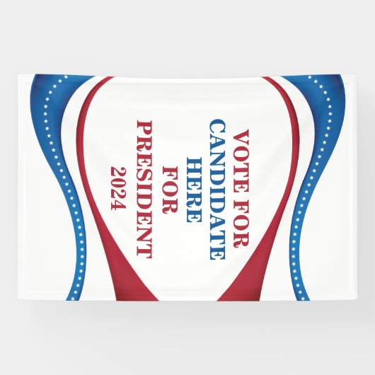 Aangepaste kandidaat voor President 2024 Spandoek (Horizontaal)