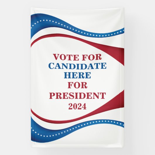 Aangepaste kandidaat voor President 2024 Spandoek (Verticaal)