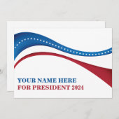 Aangepaste kandidaat voor President 2024 Verkiezin (Voorkant / Achterkant)