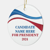 Aangepaste kandidaat voor President met kerstmis Keramisch Ornament (Links)