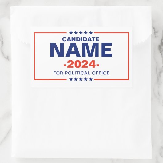 Aangepaste kandidaatnaam rechthoekige sticker (Tas)
